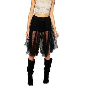 NEW - Free People Women's Black Lacey Culottes Crop Pant